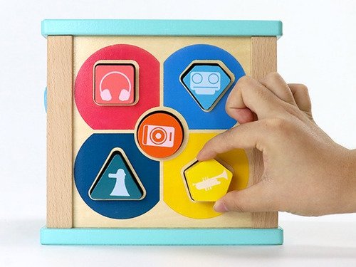 Cubo Madera Multifuncional Montessori Juguetes Didácticos  Multicolor