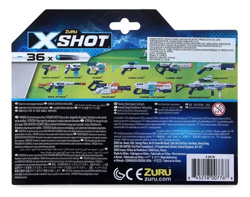 D_817453-MCO80793771531_112024-O.jpg Pistolas Xshot Combo2 Lanzadores, Alcance De 27m + 44 Dardos Azul Acero