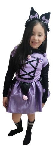 D_817601-MCO80148798601_102024-O.jpg Disfraz Kuromi Morado | Atuendo Kawaii Para Niñas Con Orejitas