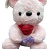 Peluche Oso Con Rosa En Mano 30cm - Tierno Y Romántico Marrón