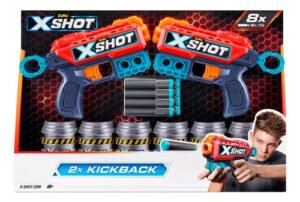 D_819539-MCO80793591609_112024-O.jpg Pistolas Xshot Combo2 Lanzadores, Alcance De 27m + 44 Dardos Azul Acero