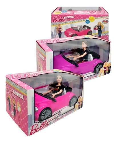 D_820690-MCO52646822016_112022-O.jpg Muñeca Barbie Carro Convertible Descapotado Rosa Articulada Rosa
