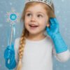 Kit Frozen Disfraz Elsa 4 Accesorios Trenza, Varita, Corona, Guantes Agua Única