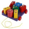 Carro Arrastre Figuras Geométricas Juguete Madera Juego