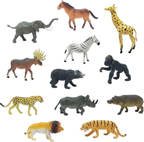 Set Animales Selva - Juguetes Animales Pesebre 9 Unidades