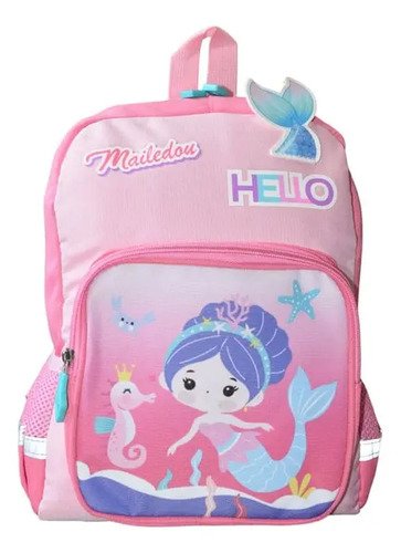Maleta Morral Infantil Sirena Y Dinosaurio - 33 Cm Mediana