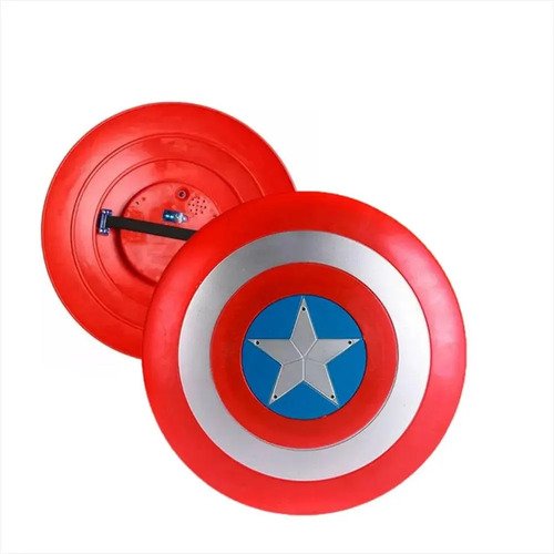 Escudo Capitán América Con Luces Y Sonido Realista Rojo Geométrica
