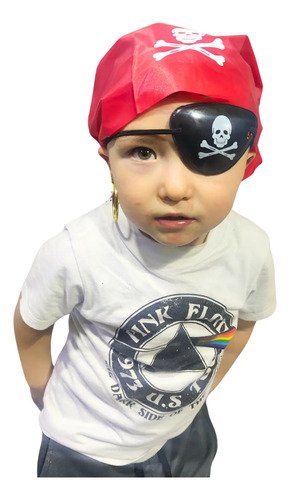 Set De Piratas Infantil X3 Piezas Con Accesorios Rojo