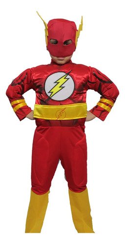 Disfraz De Flash Niño  Superhéroe Velocidad Cómodo