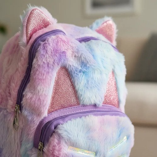 D_826903-MCO99908653586_122025-O.jpg Morral Niña Gato Maleta Gatito Peludito Para Niñas Rosado