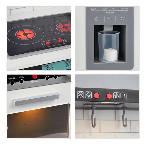 D_828328-MCO73509992613_122023-O.jpg Cocina En Madera Juguete Niñas Juego Roles Niños Luces Blanco