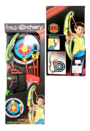 D_828704-MCO52643999609_112022-O.jpg Set Arco Flechas Infantil Tiro Al Blanco Objetico Plastico Negro