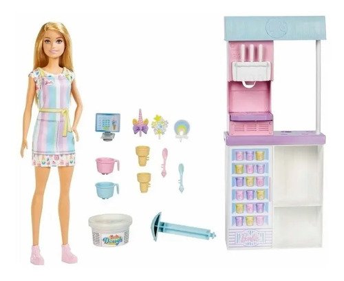 D_830416-MCO51492681712_092022-O.jpg Muñeca Barbie Set Heladería Prepara Helados Maquina Heladera