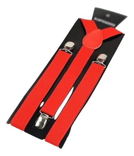 Kit De Tirantes Y Moño - ¡un Toque Elegante Y Divertido! Rojo Lisa