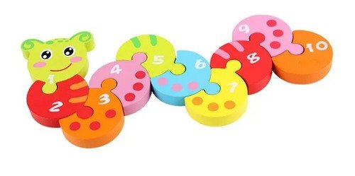 Rompecabezas Números Para Niños De Oruga En Madera Didáctico