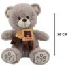 Peluche De Oso Con Bufanda 30cm - Tierno Y Suave Gris