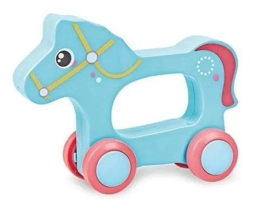 Juguete Arrastre Bebé Caballo Azul  Juego Didactico Niños