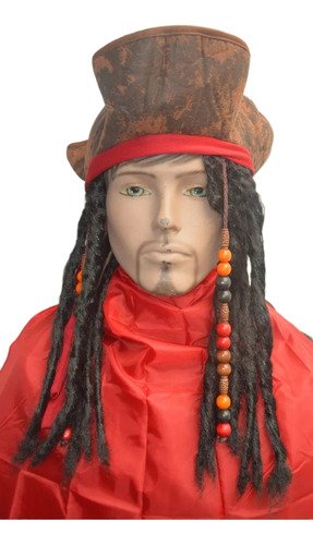 Sombrero Pirata Jack Sparrow Adulto  Accesorio Cosplay Fiesta Halloween Cafe Unica