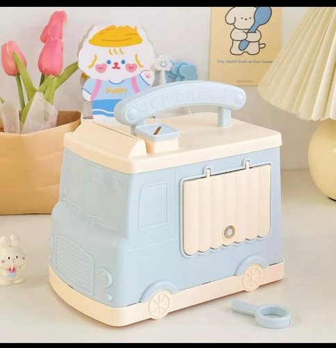 D_834136-MCO76701716618_062024-O.jpg Alcancia Infantil Kawaii + Stikers Y Pines Lisa Crema