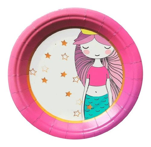 Kit Fiesta Sirena Princesa Cumpleaños Niña  Rosa