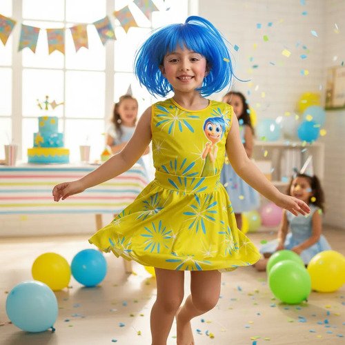 D_835591-MCO92417878286_092025-O.jpg Disfraz De Alegría Intensamente Niña - Hermoso Vestido
