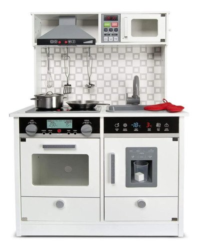 D_835951-MCO73418841974_122023-O.jpg Cocina En Madera Juguete Niñas Juego Roles Niños Luces Blanco