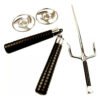 Kit Katana Ninja Espada Deadpool + Chachos Disfraz Espada Flexible Accesorio Ninja Halloween Plateado Única