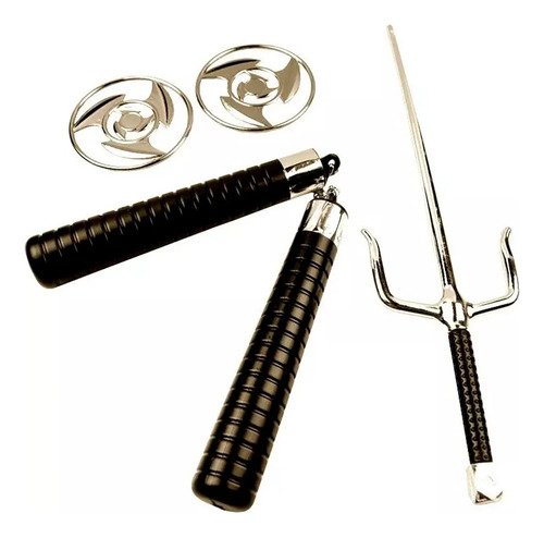 Kit Katana Ninja Espada Deadpool + Chachos Disfraz Espada Flexible Accesorio Ninja Halloween Plateado Única