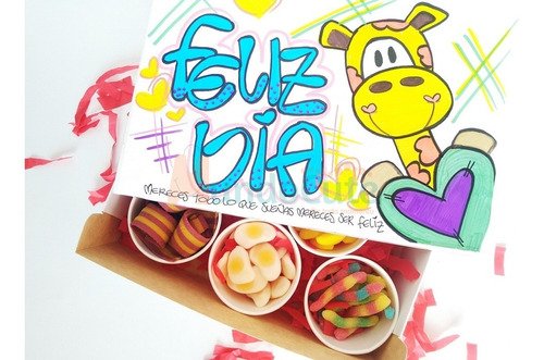 Caja Regalo Dulces Sorpresa Feliz Día Amor Amistad Unicornio