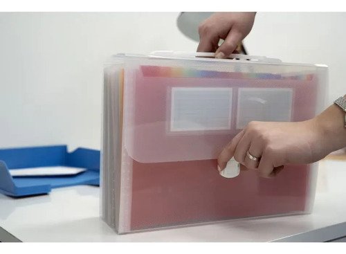 Carpeta Expansible 13 Compartimentos Archivador Rosado