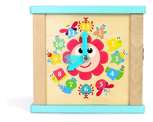 Cubo Madera Multifuncional Montessori Juguetes Didácticos  Multicolor