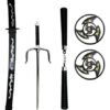 Kit Katana Ninja Espada Deadpool + Chachos Disfraz Espada Flexible Accesorio Ninja Halloween Plateado Única