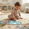 3 Tablas Armables Didácticos Rompecabezas Niños En Madera  Multicolor