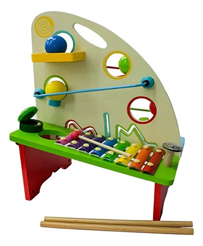 D_845653-MCO82920946498_032025-O.jpg Juego Xilofono Mesa Multifuncional Piano En Madera Para Niño