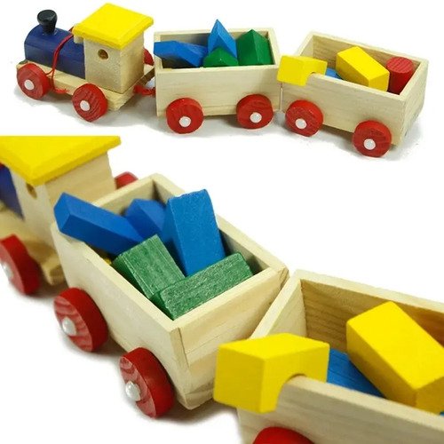 Juguete Tren Didáctico Madera Juegos Montessori Formas