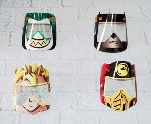 Caretas Protección Virus Para Niños Diseños Gafas Seguridad