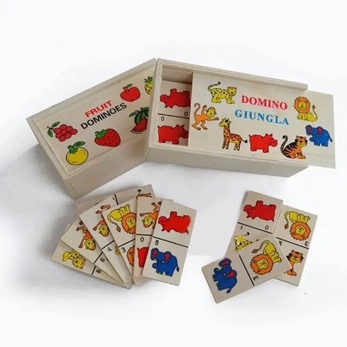 Dominó Madera Niños Juego De Mesa Didácticos Juguetes