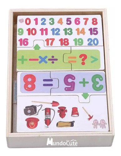 Rompecabezas Sumas Caja Didáctica Abc Y Juego Matemáticas