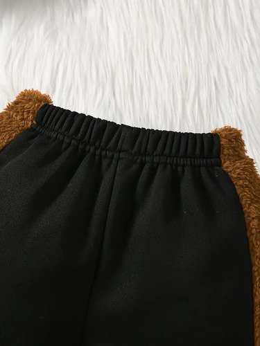 D_850216-MCO88817741318_082025-O.jpg Conjunto Infantil 2 Piezas Con Capucha Y Bordado De Oso Café 2 Años