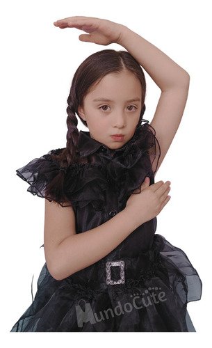 Disfraz Vestido Merlina Fiesta Negro Locos Adams Disfraces Premium