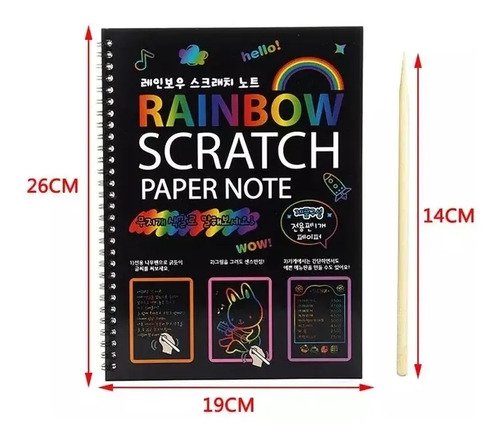 D_854013-MCO40222873877_122019-O.jpg Libreta Artística Cuaderno Rainbow Negro Colores Manualidade