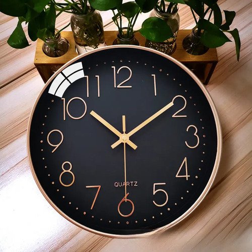 D_854055-MCO81140988145_122024-O.jpg Reloj De Pared Digital Curvo Minimalista - Diseño Moderno Dorado Negro