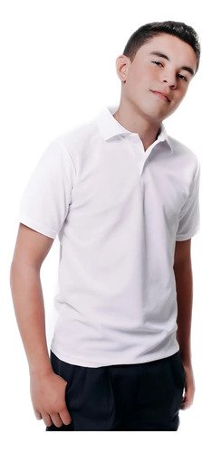 3 Camisas Polo Blanca Escolar Niños Uniforme X3unidades