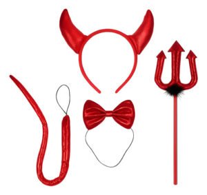 D_855413-MCO93335078119_092025-O.jpg Diadema Diabla Niña Kit Diabla Fiesta Disfraz Cosplay Rojo Unica