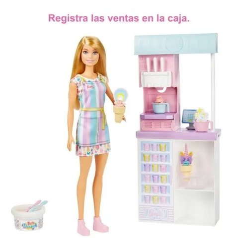 D_857855-MCO52952774482_122022-O.jpg Muñeca Barbie Set Heladería Prepara Helados Maquina Heladera