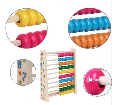 Ábaco Madera Juguetes Didácticos Aprender Montessori