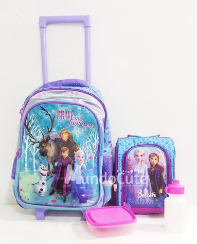 D_858838-MCO40500888401_012020-O.jpg Morral Ruedas + Lonchera + Accesorios Frozen Original 30%off Violeta Poliéster