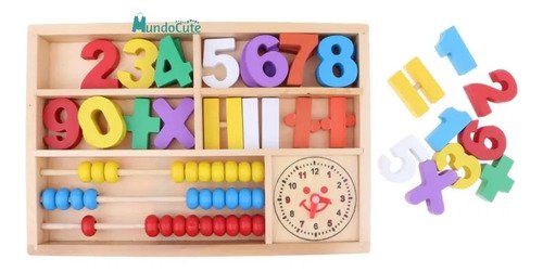 Juego Madera Montessori Matemáticas Calculadora Ábaco