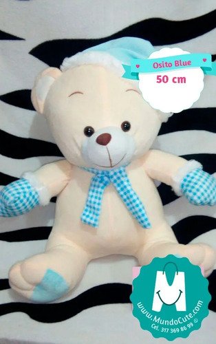 Osito Blue De 50 Cm Peluche Mundocute Feliz Navidad