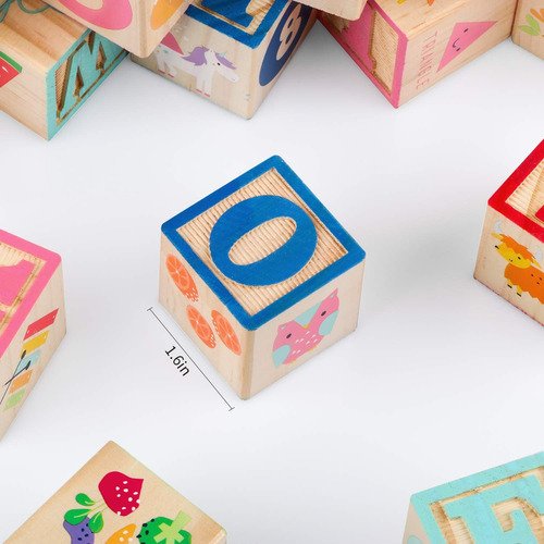 Bloques De Madera Abecedario Didácticos Letras Y Numeros
